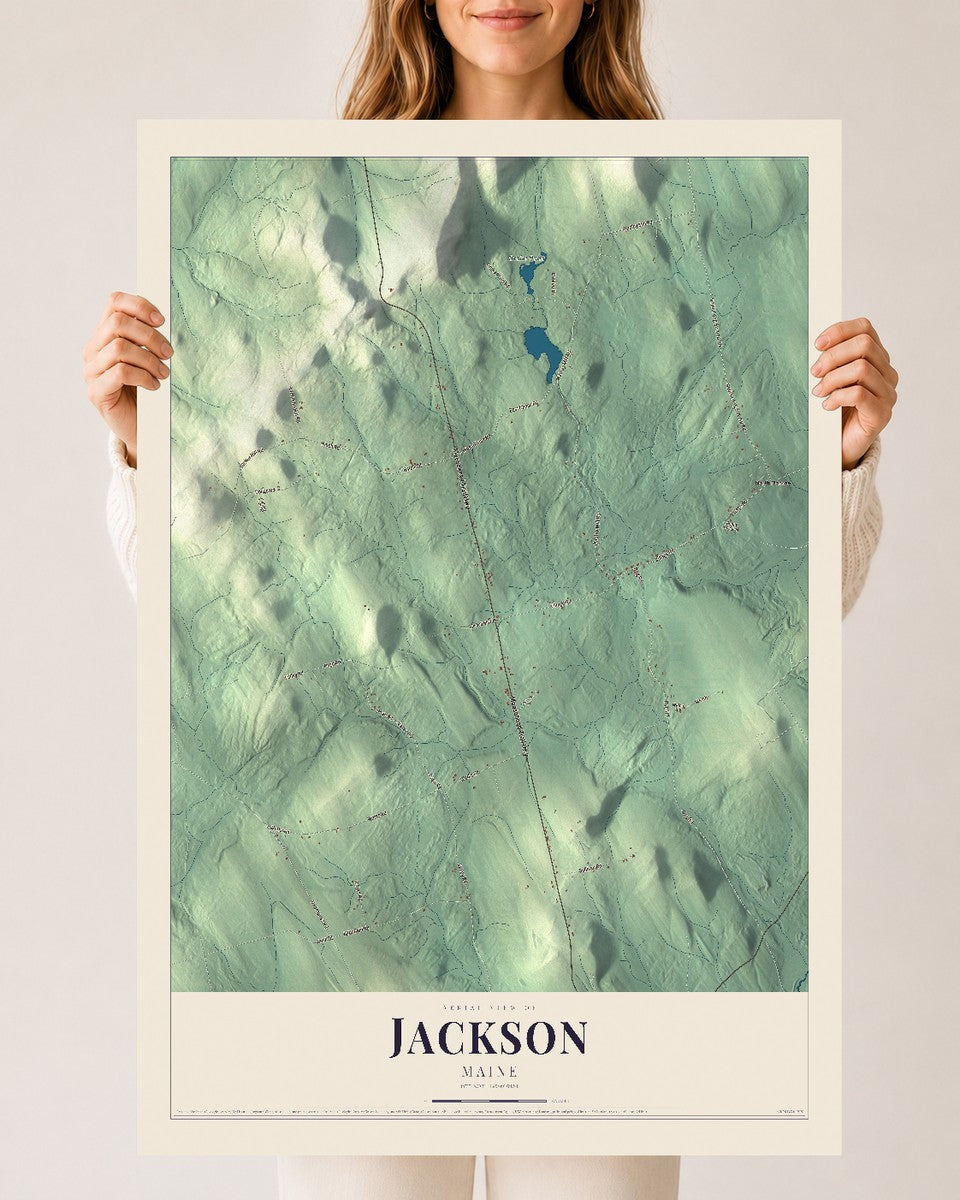 Jackson, Maine map print - 24 x 36 archival matte print