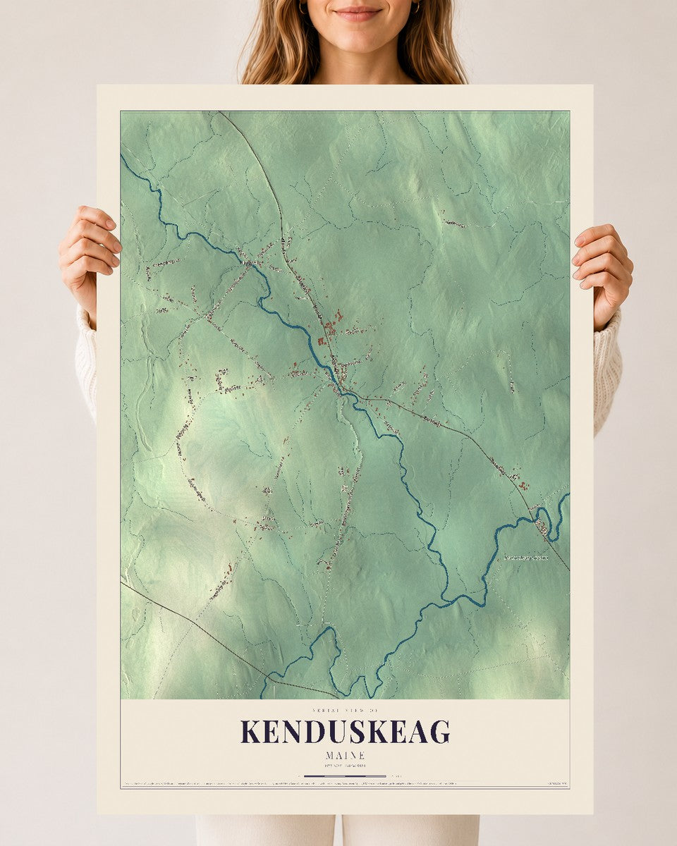 Kenduskeag, Maine map print - 24 x 36 archival matte print