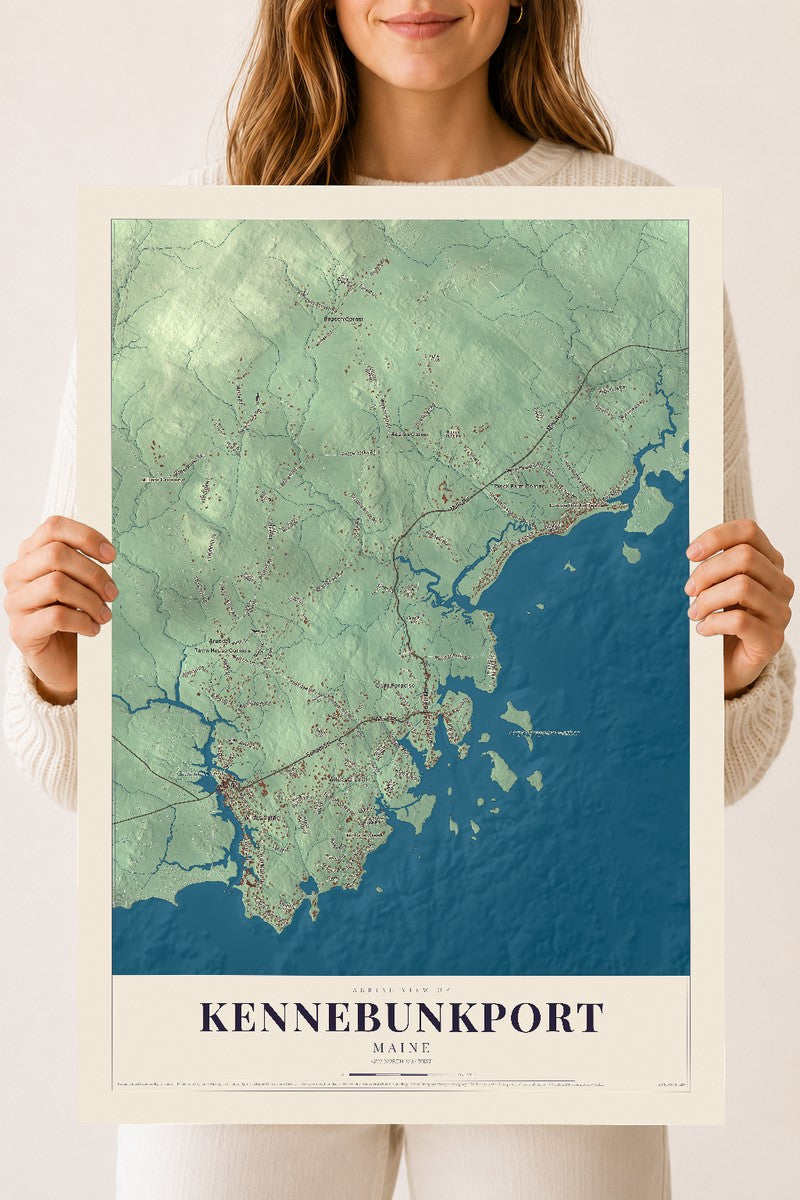 Kennebunkport, Maine map print - 18 x 24 archival matte print