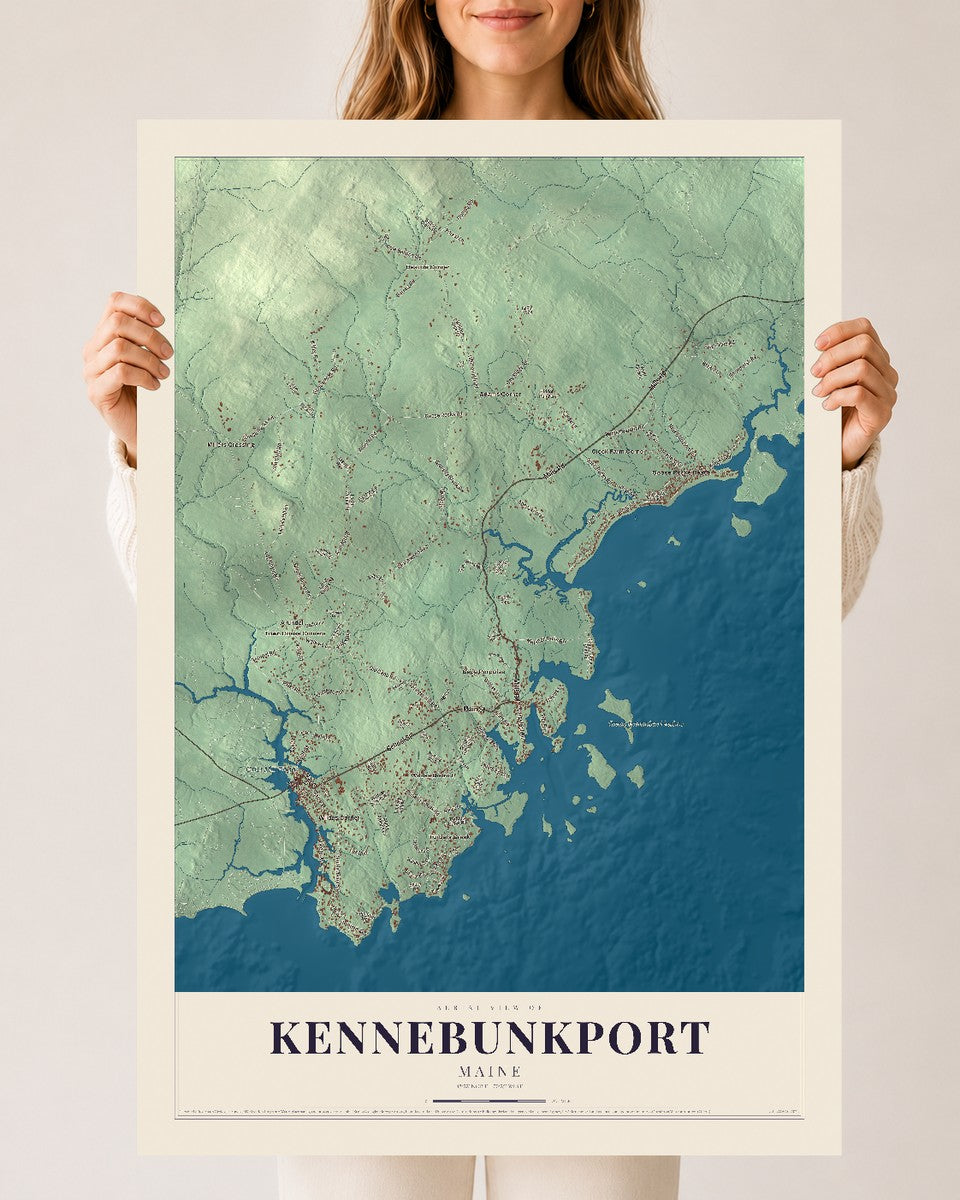 Kennebunkport, Maine map print - 24 x 36 archival matte print