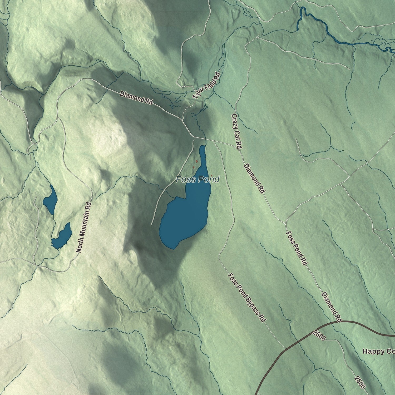 Terrain and local geography detail from the Kingsbury, Maine map