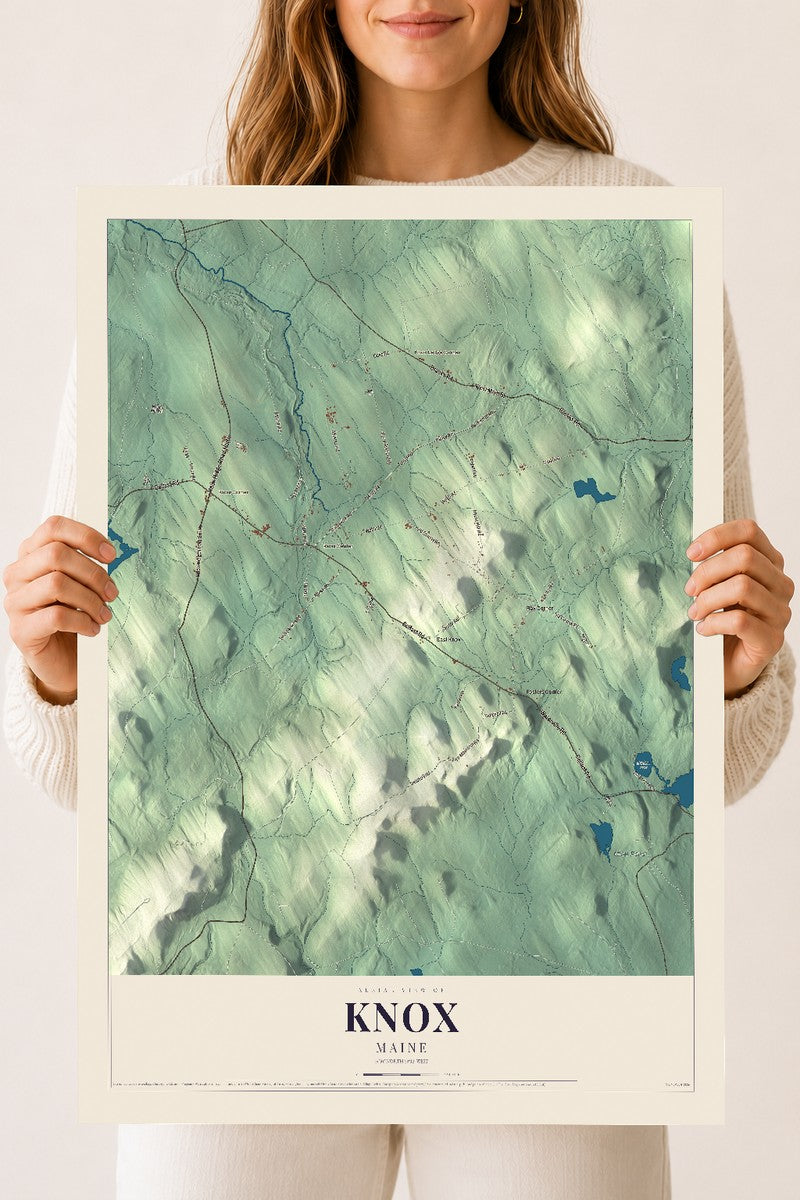 Knox, Maine map print - 18 x 24 archival matte print