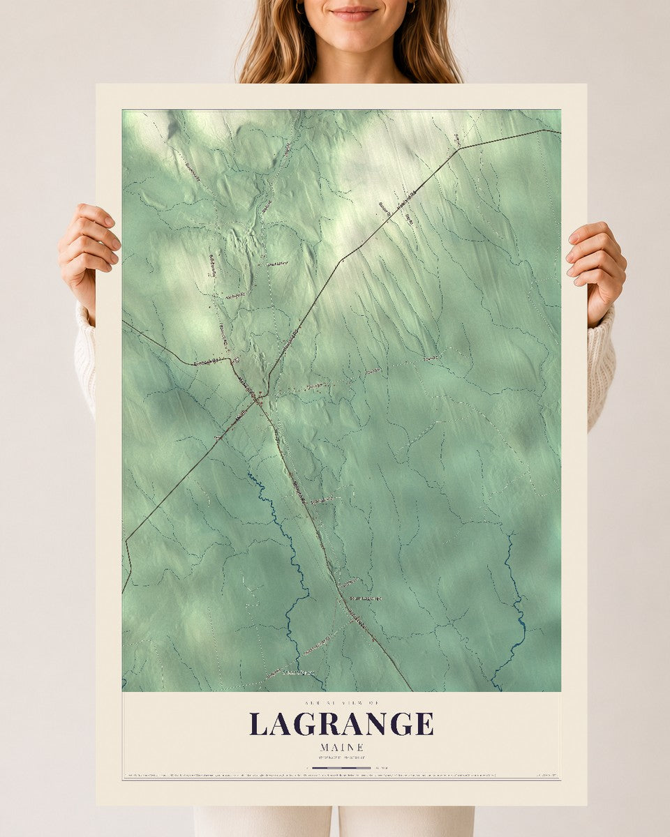 Lagrange, Maine map print - 24 x 36 archival matte print
