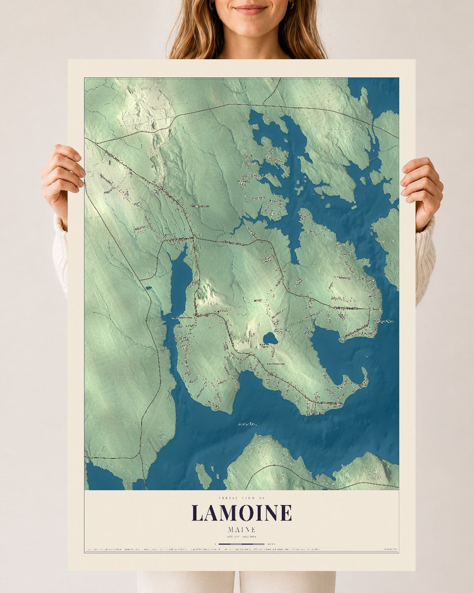 Lamoine, Maine map print - 24 x 36 archival matte print