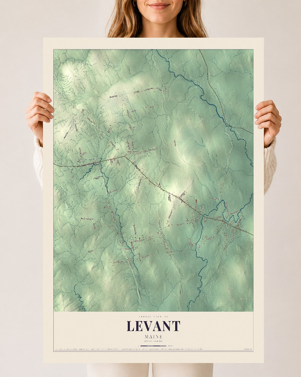 Levant, Maine map print - 24 x 36 archival matte print