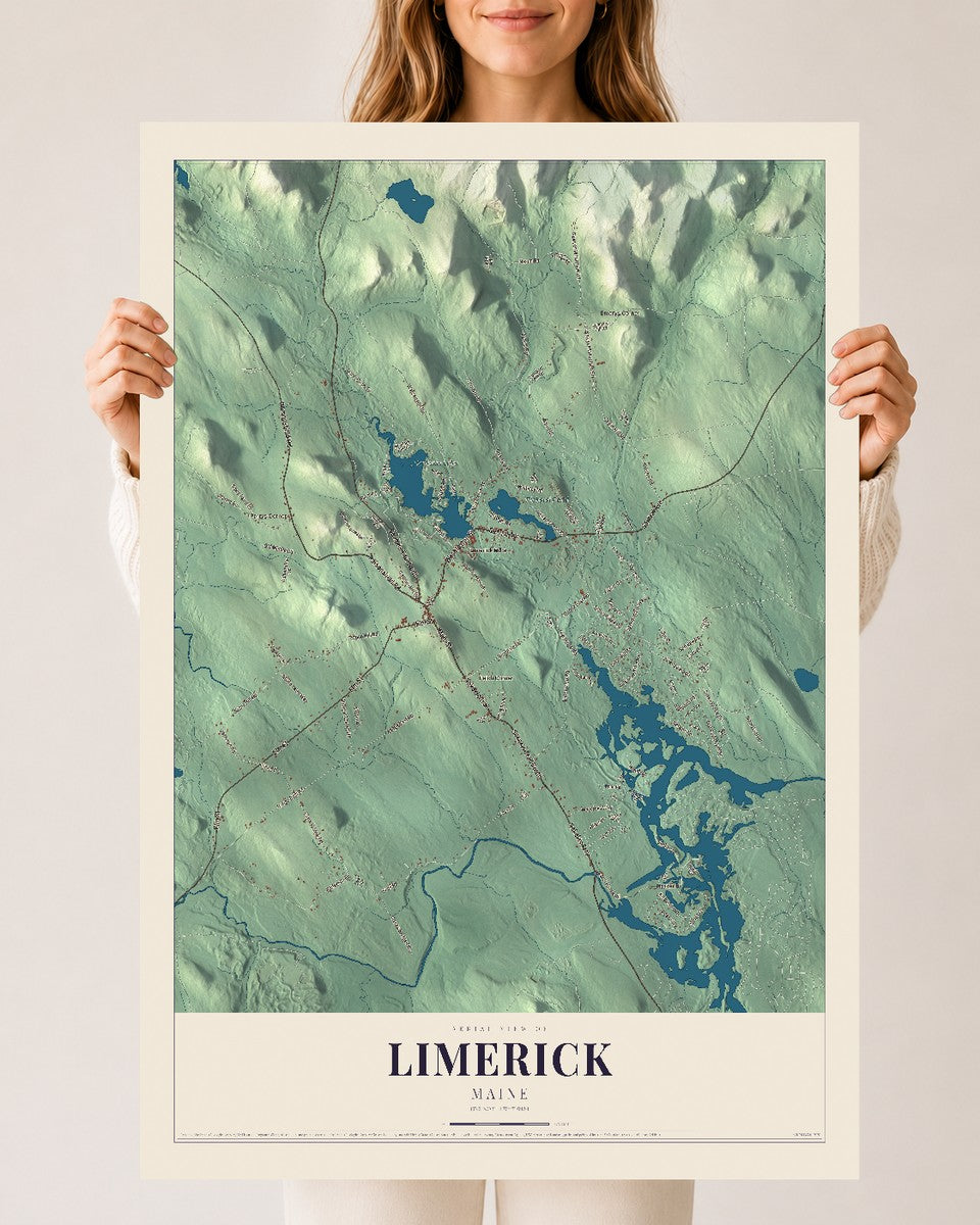 Limerick, Maine map print - 24 x 36 archival matte print