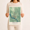 Map of Lisbon Falls, Maine, 12 x 18 inch unframed archival matte print