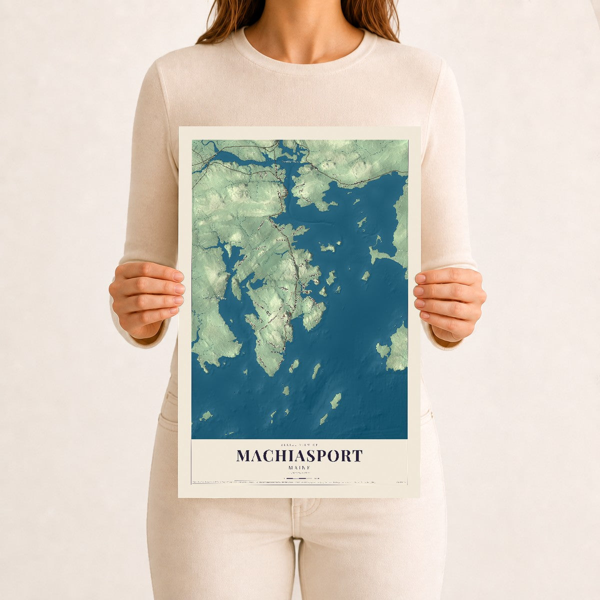 Machiasport, Maine map print - 12 x 18 archival matte print