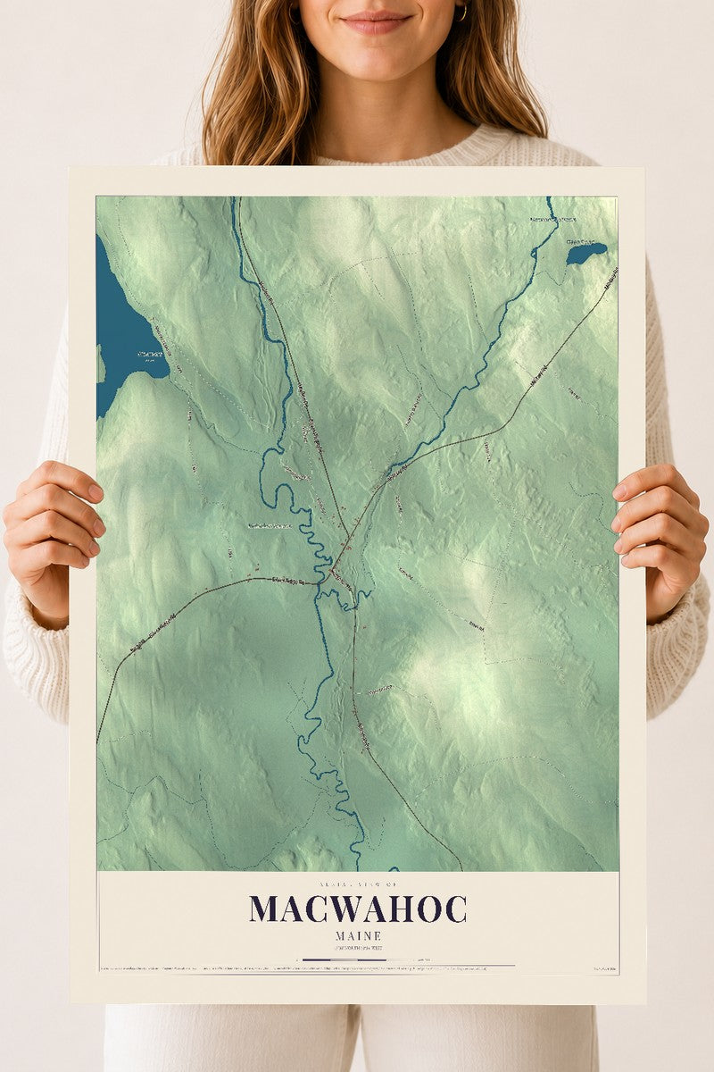 Macwahoc, Maine map print - 18 x 24 archival matte print
