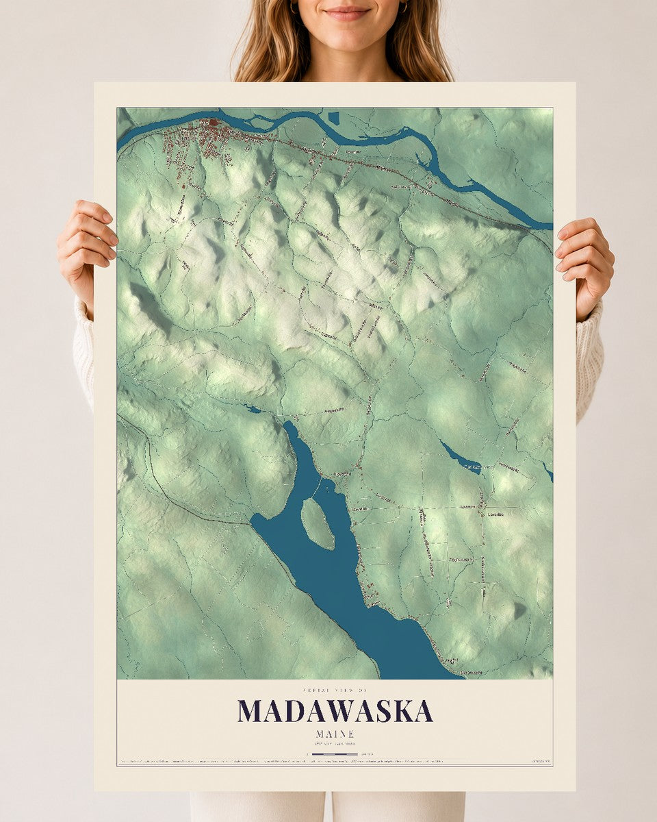 Madawaska, Maine map print - 24 x 36 archival matte print