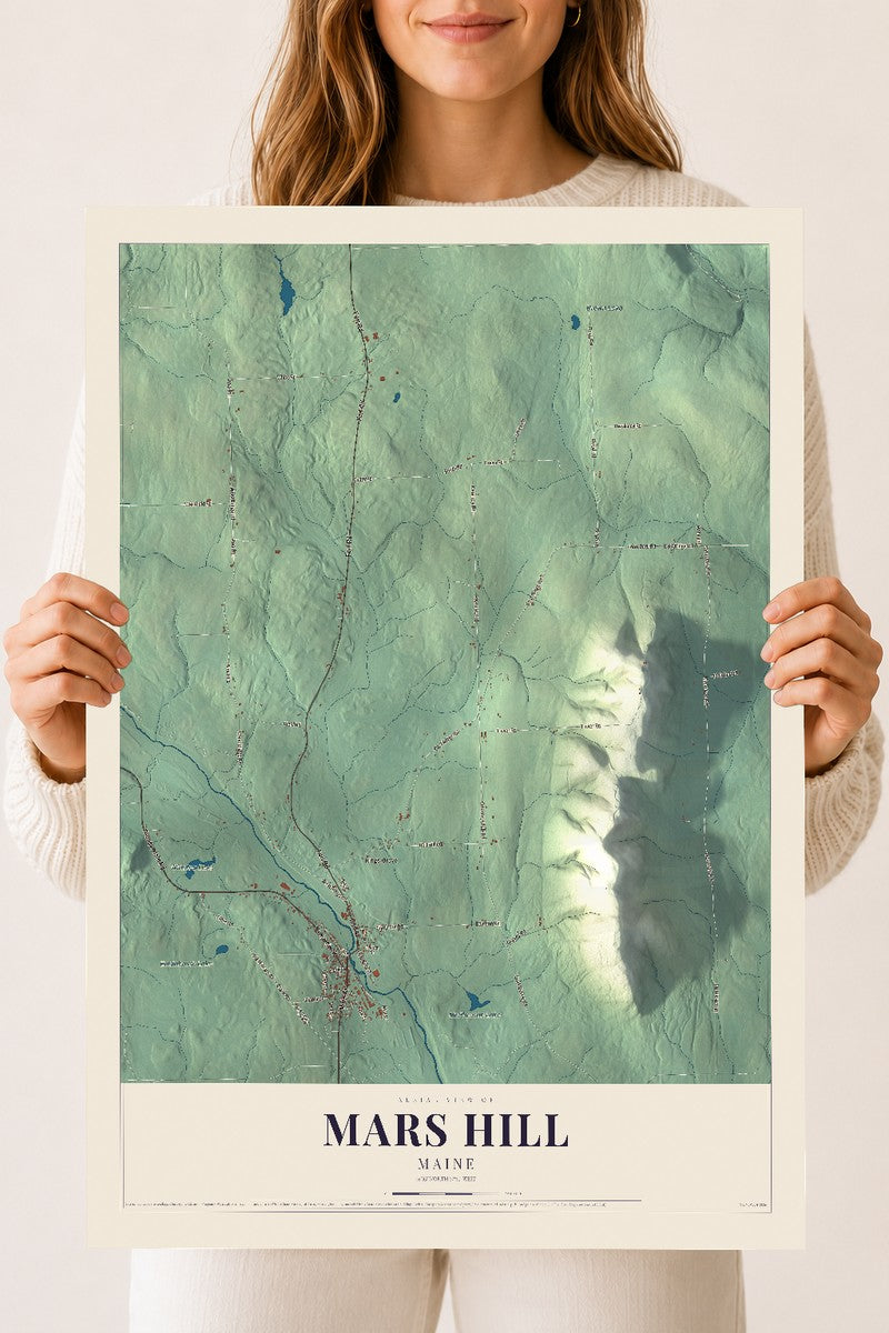 Mars Hill, Maine map print - 18 x 24 archival matte print