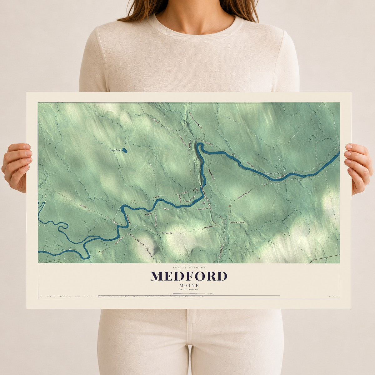Medford, Maine map print - 12 x 18 archival matte print
