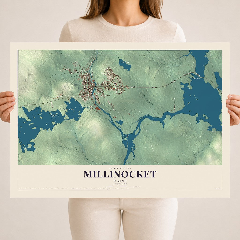 Millinocket, Maine map print - 18 x 24 archival matte print