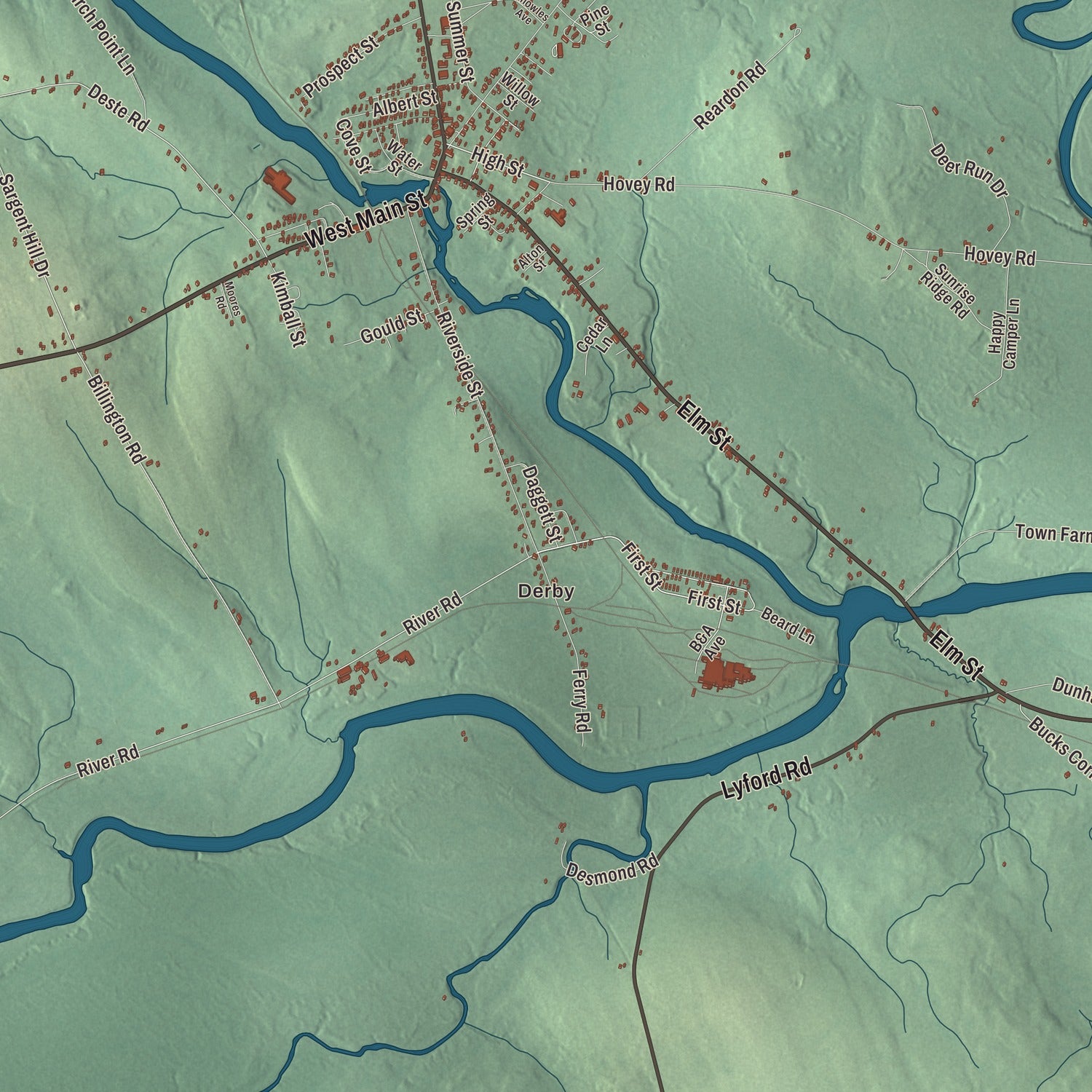 Street and neighborhood detail from the Milo, Maine map