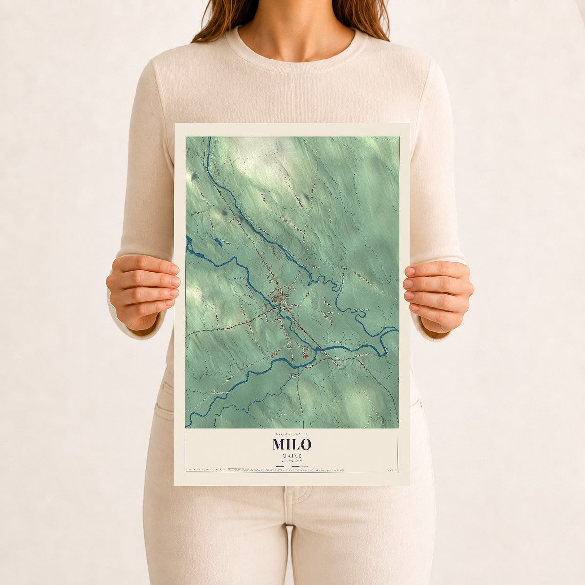 Milo, Maine map print - 12 x 18 archival matte print