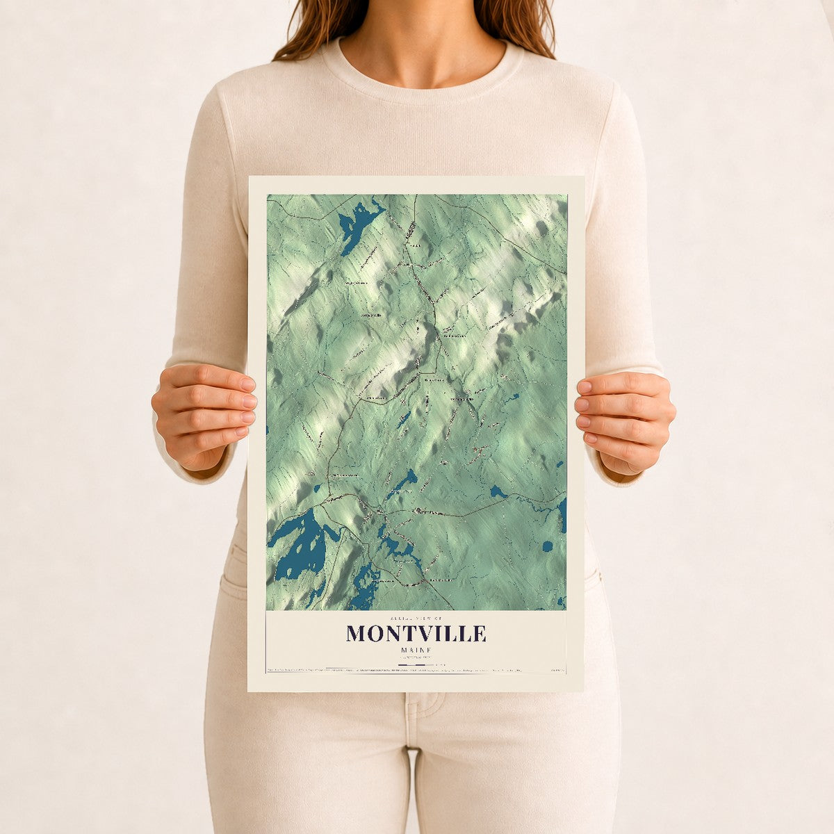 Montville, Maine map print - 12 x 18 archival matte print