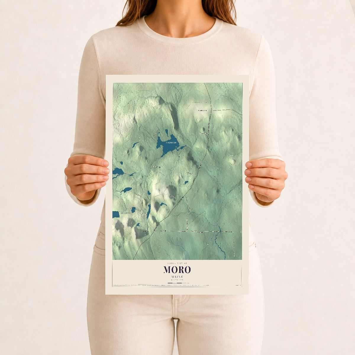 Moro, Maine map print - 12 x 18 archival matte print