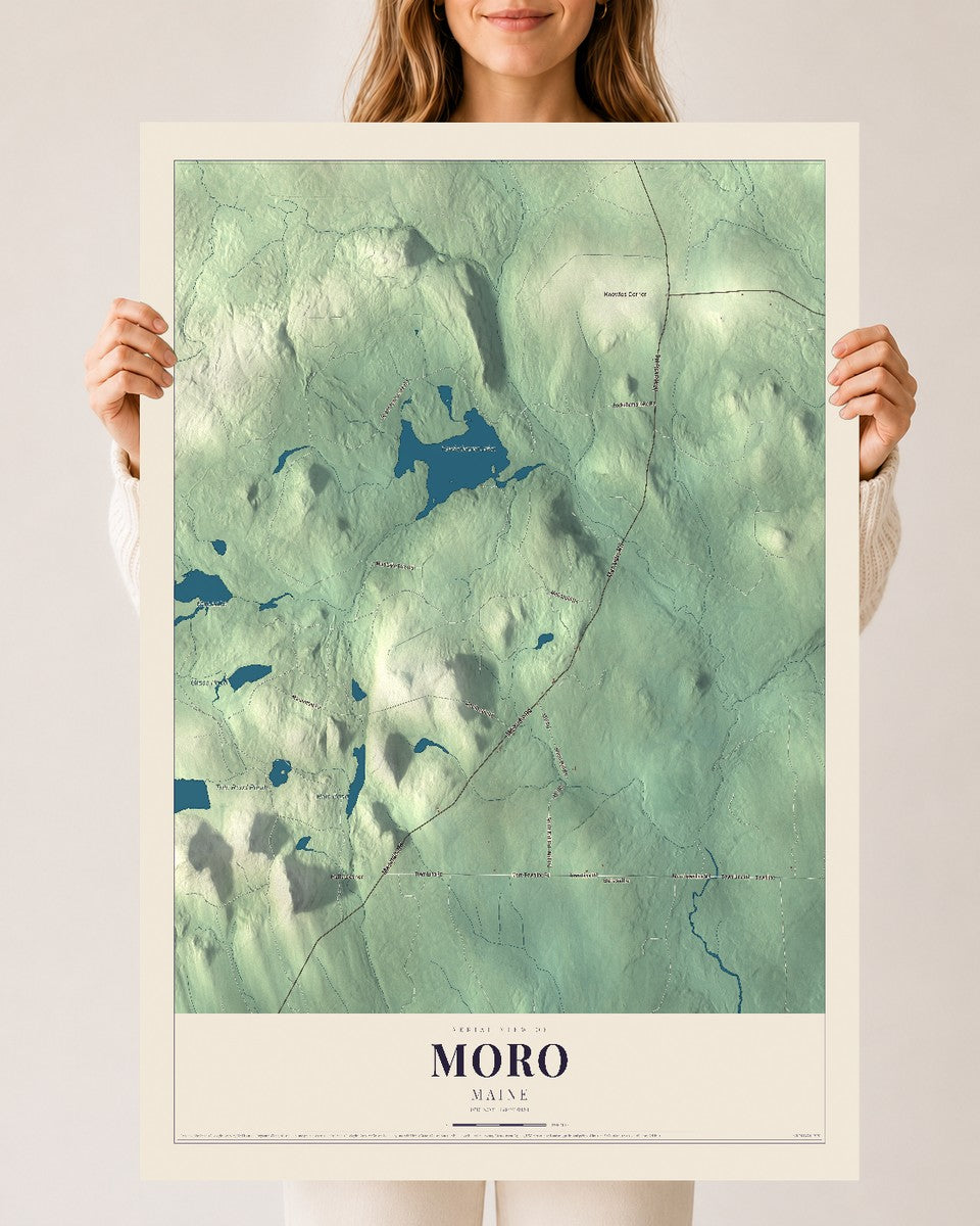 Moro, Maine map print - 24 x 36 archival matte print