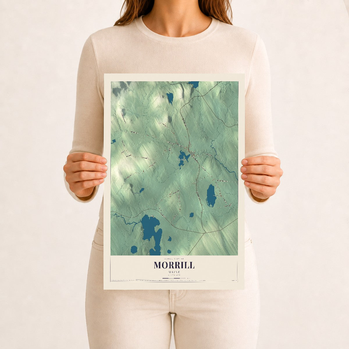 Morrill, Maine map print - 12 x 18 archival matte print