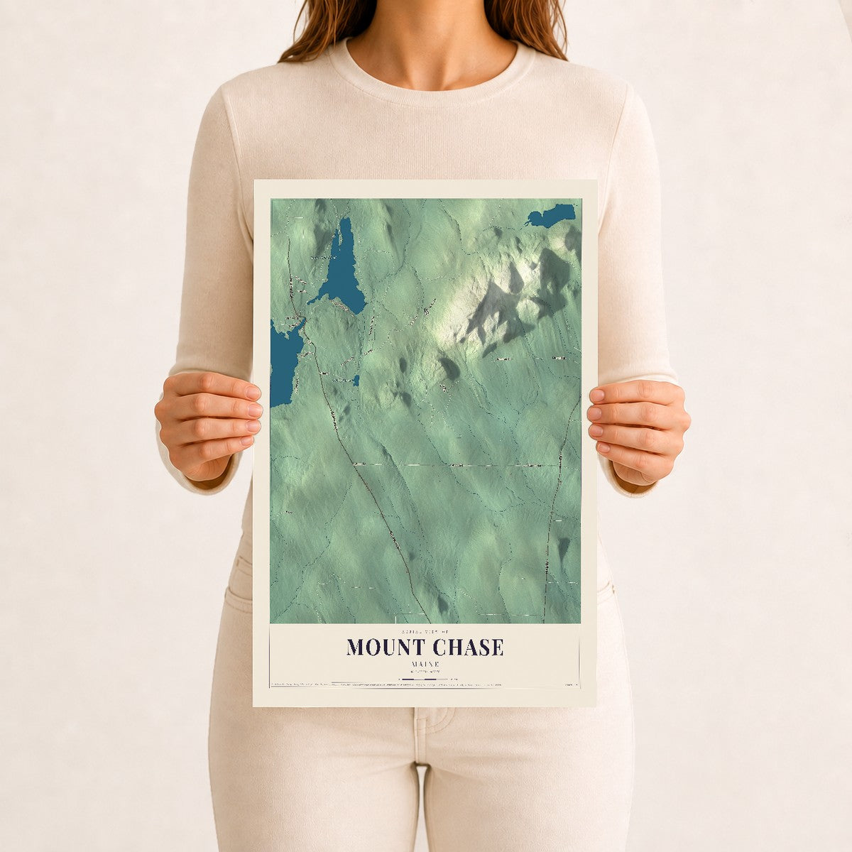 Mount Chase, Maine map print - 12 x 18 archival matte print