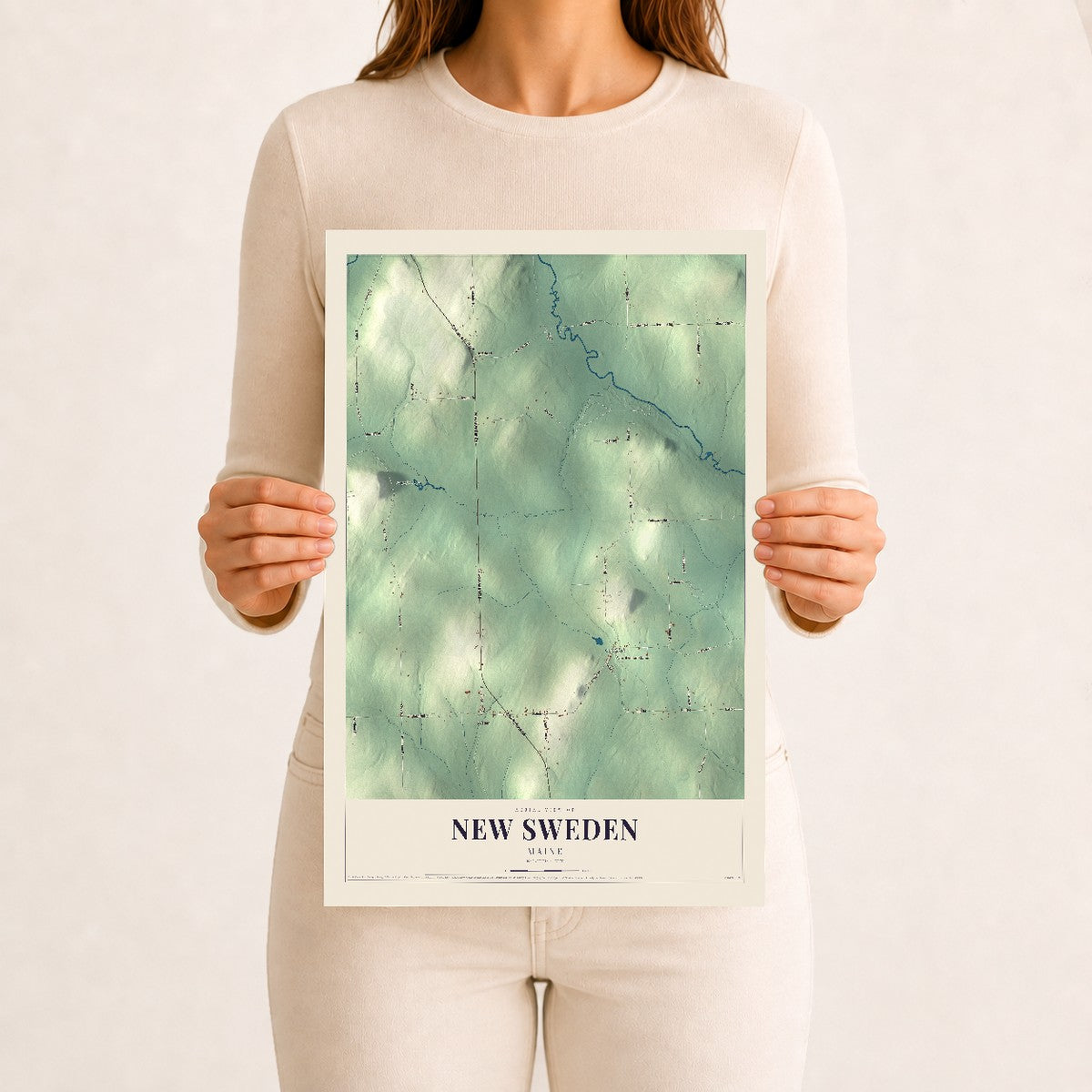 New Sweden, Maine map print - 12 x 18 archival matte print