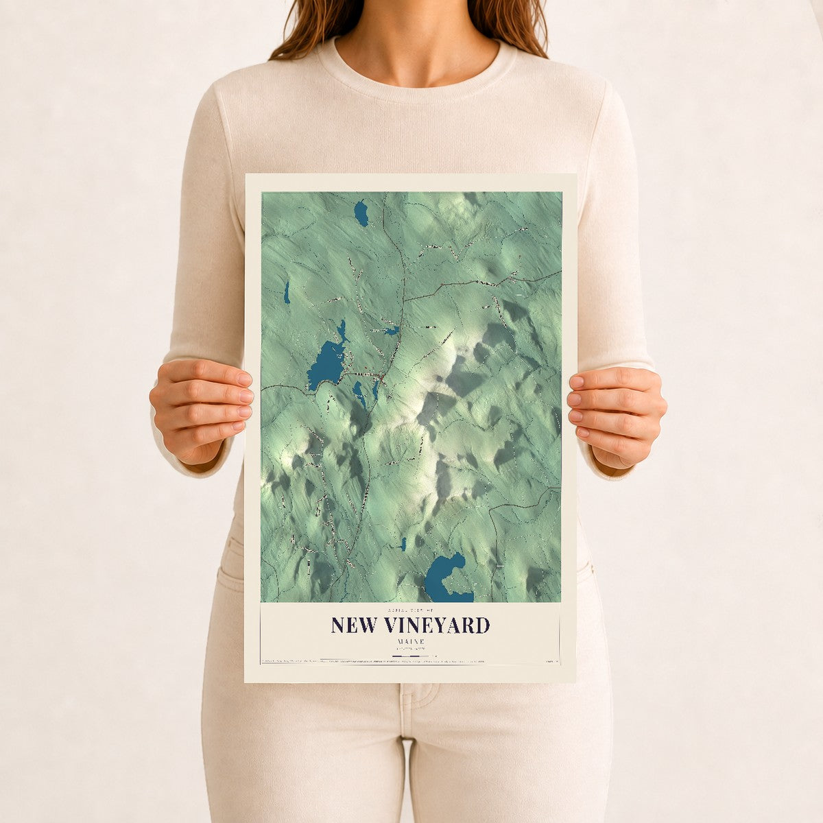 New Vineyard, Maine map print - 12 x 18 archival matte print