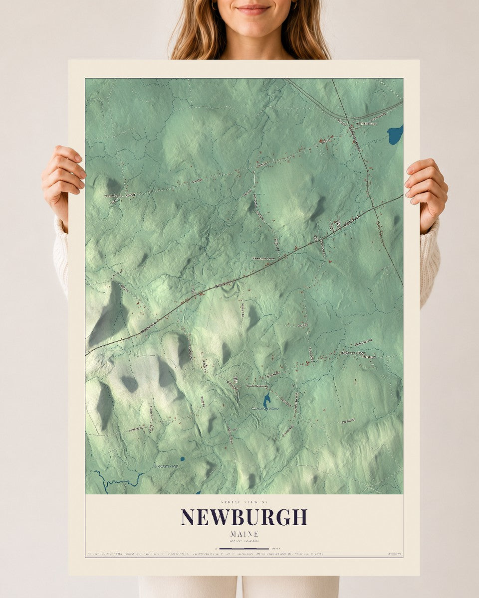 Newburgh, Maine map print - 24 x 36 archival matte print