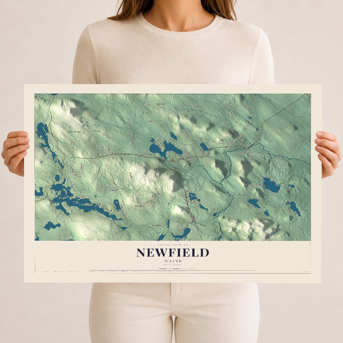 Newfield, Maine map print - 12 x 18 archival matte print