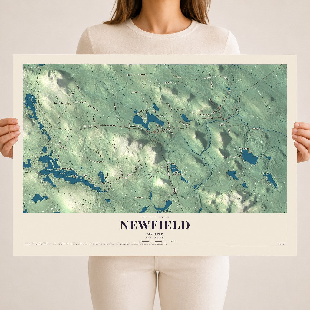 Newfield, Maine map print - 18 x 24 archival matte print