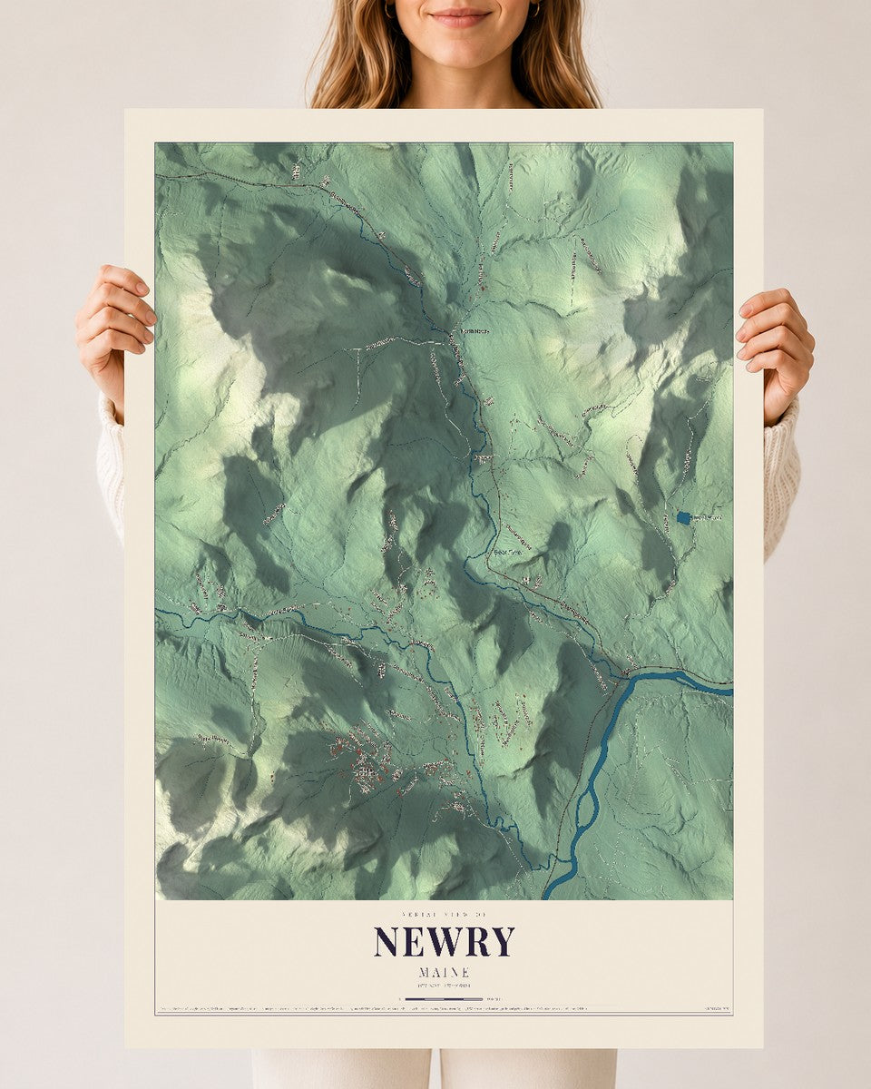 Newry, Maine map print - 24 x 36 archival matte print