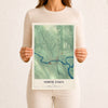 Map of North Anson, Maine, 12 x 18 inch unframed archival matte print
