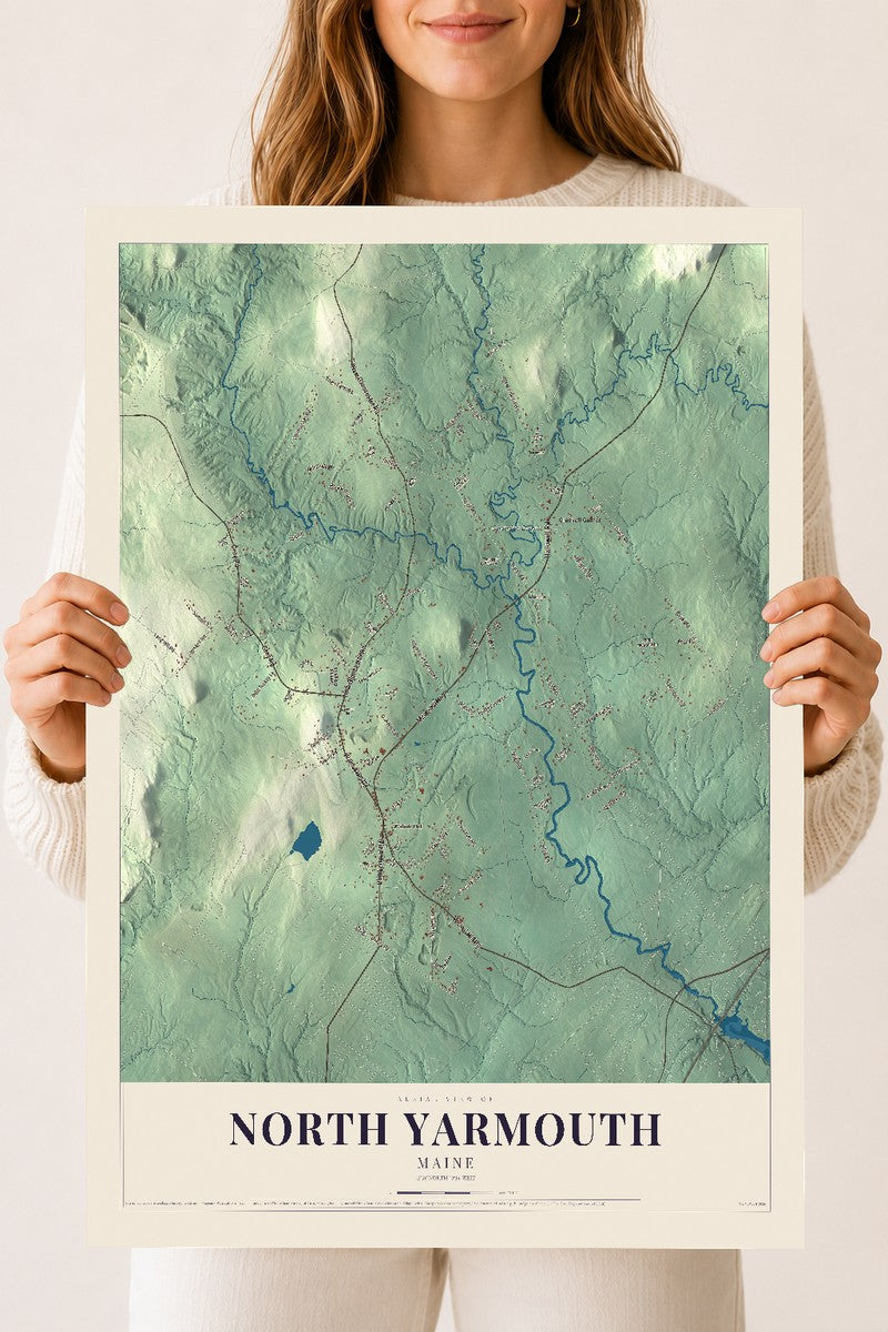 North Yarmouth, Maine map print - 18 x 24 archival matte print