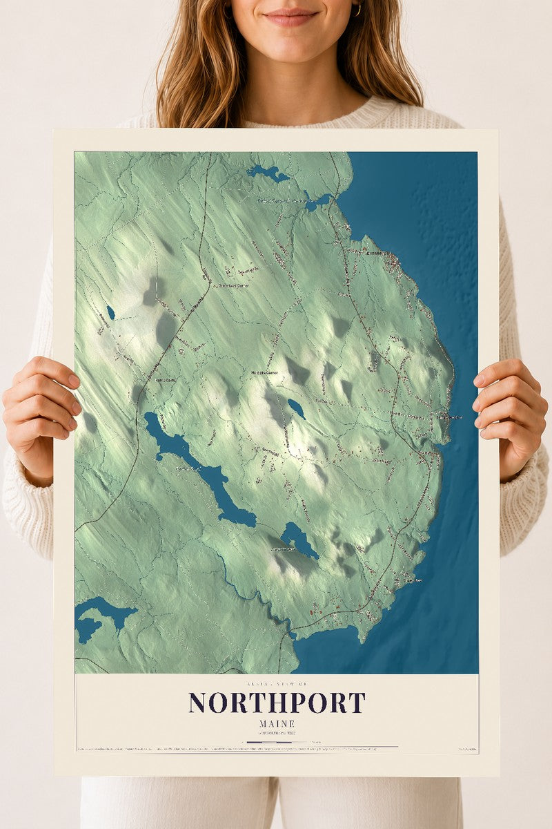 Northport, Maine map print - 18 x 24 archival matte print