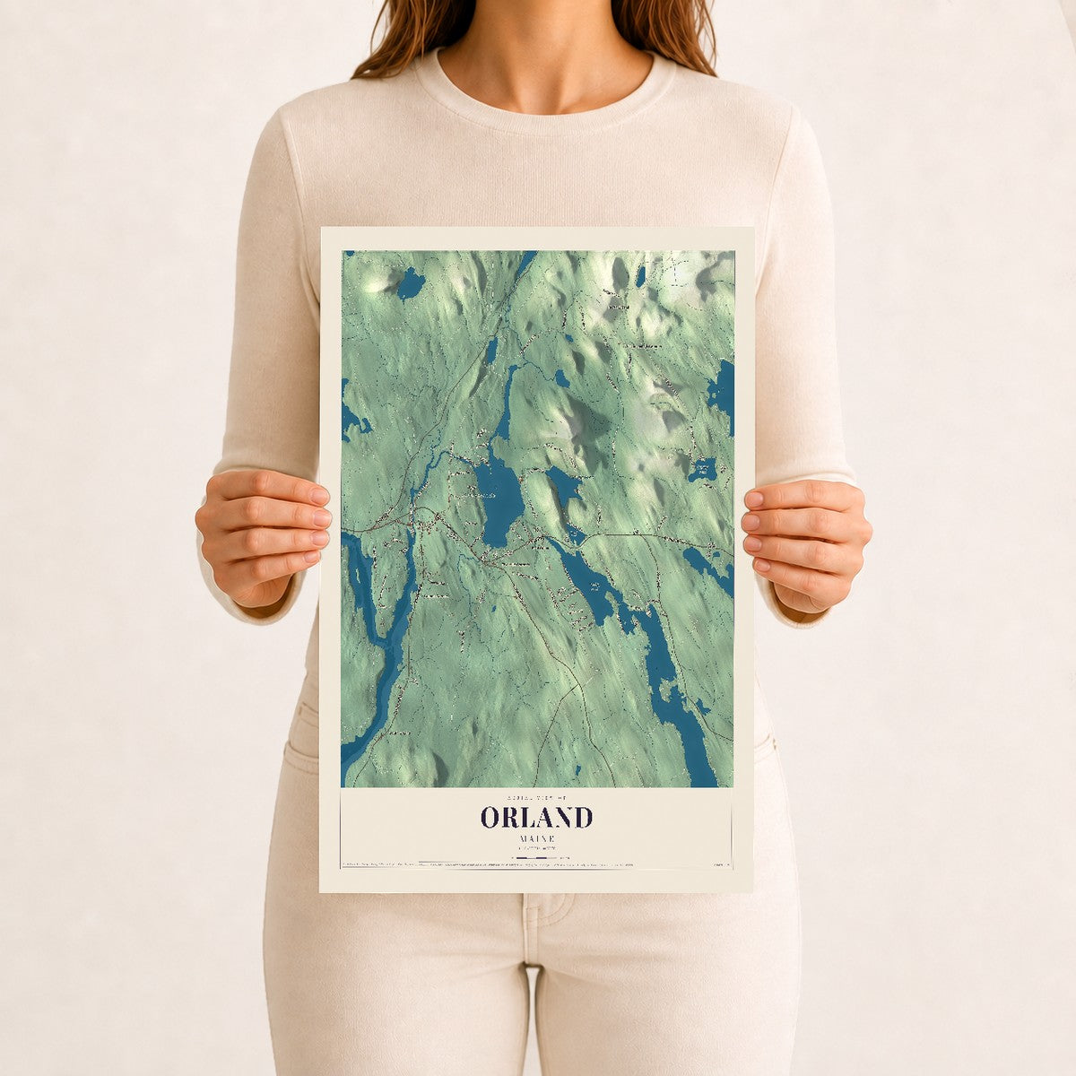 Orland, Maine map print - 12 x 18 archival matte print