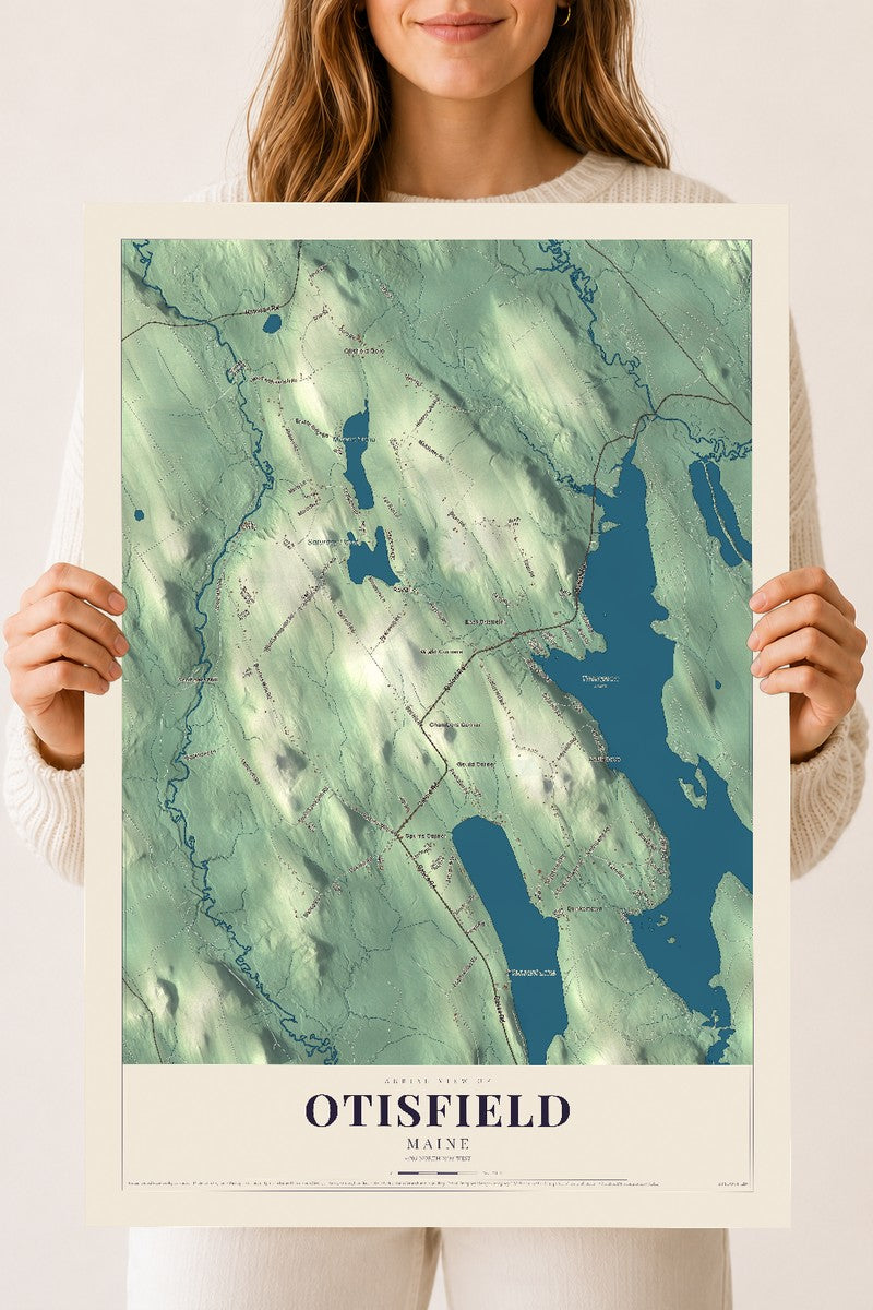 Otisfield, Maine map print - 18 x 24 archival matte print