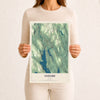 Map of Oxford, Maine, 12 x 18 inch unframed archival matte print