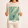 Map of Palermo, Maine, 12 x 18 inch unframed archival matte print