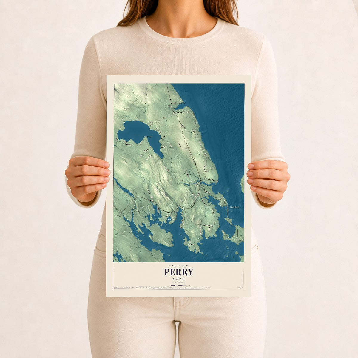Perry, Maine map print - 12 x 18 archival matte print