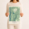 Map of Pittston, Maine, 12 x 18 inch unframed archival matte print
