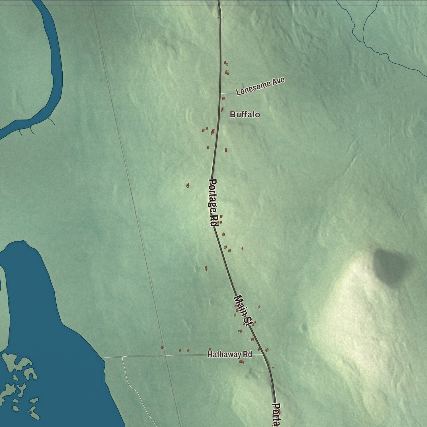 Street and neighborhood detail from the Portage Lake, Maine map