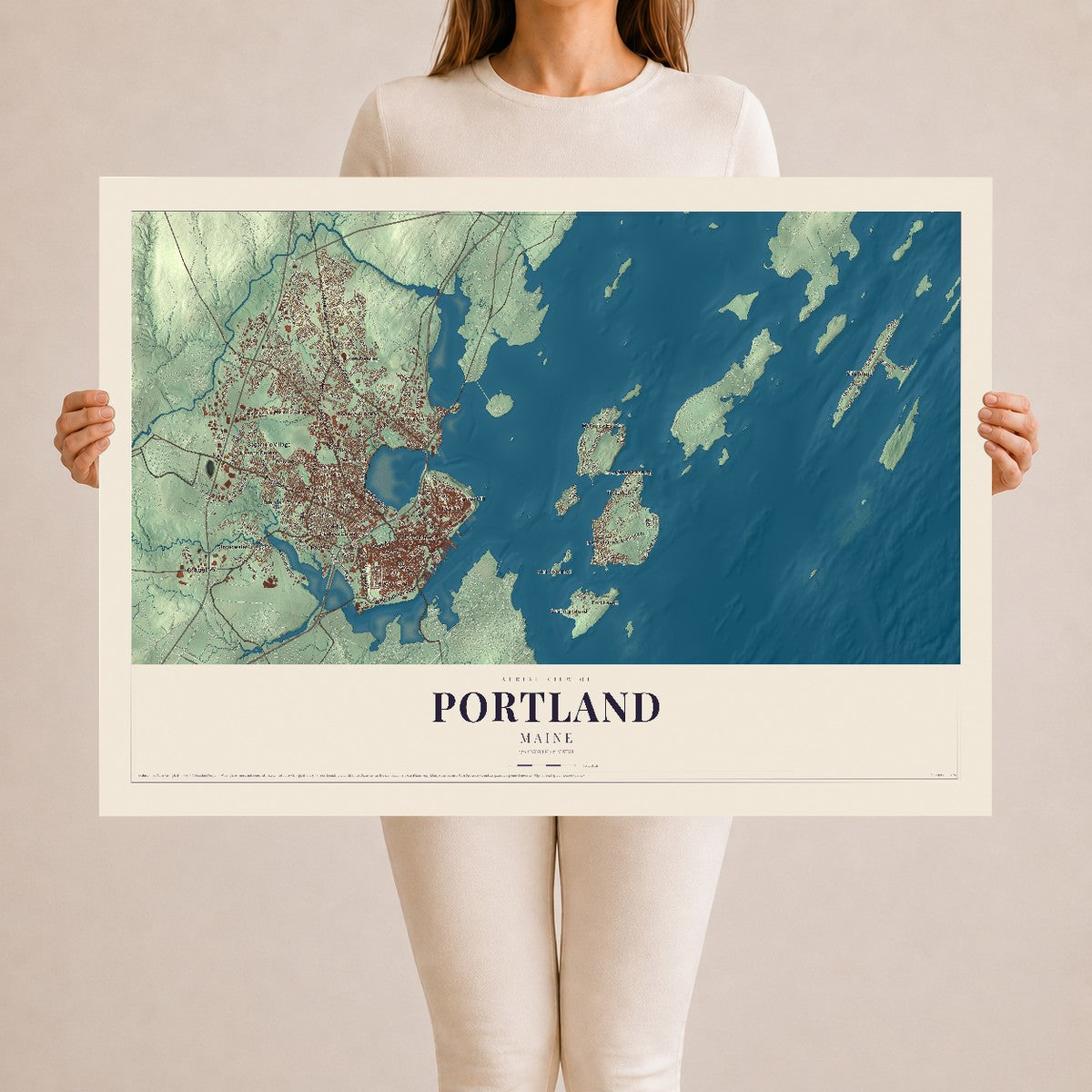 Portland, Maine map print - 24 x 36 archival matte print