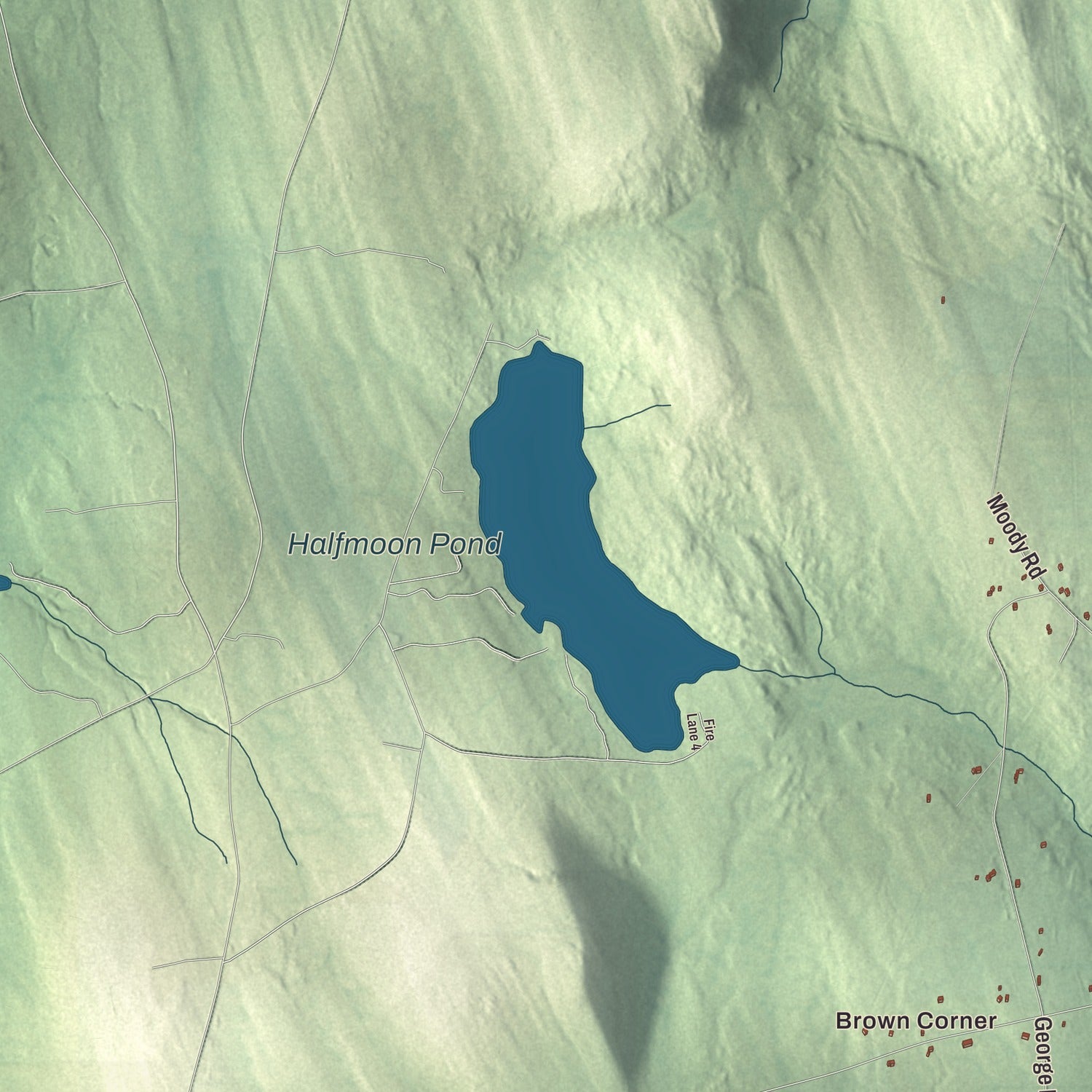 Terrain and local geography detail from the Prospect, Maine map