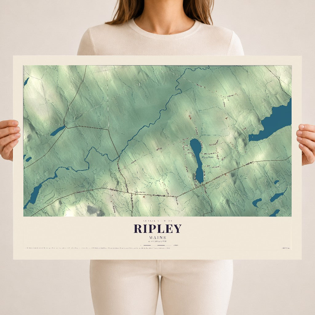 Ripley, Maine map print - 18 x 24 archival matte print