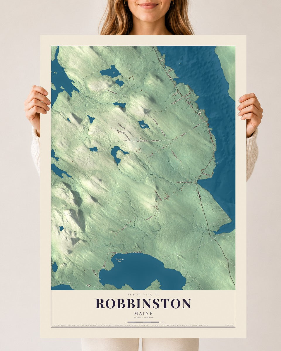 Robbinston, Maine map print - 24 x 36 archival matte print