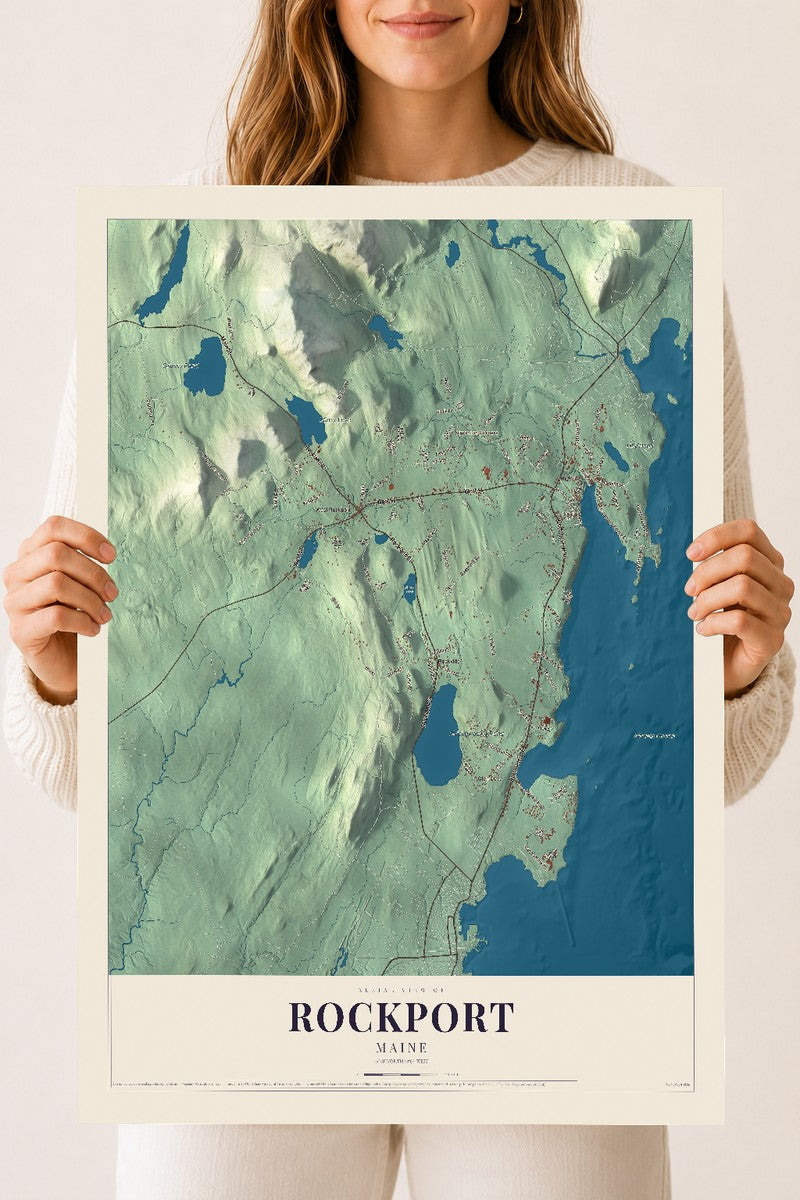 Rockport, Maine map print - 18 x 24 archival matte print