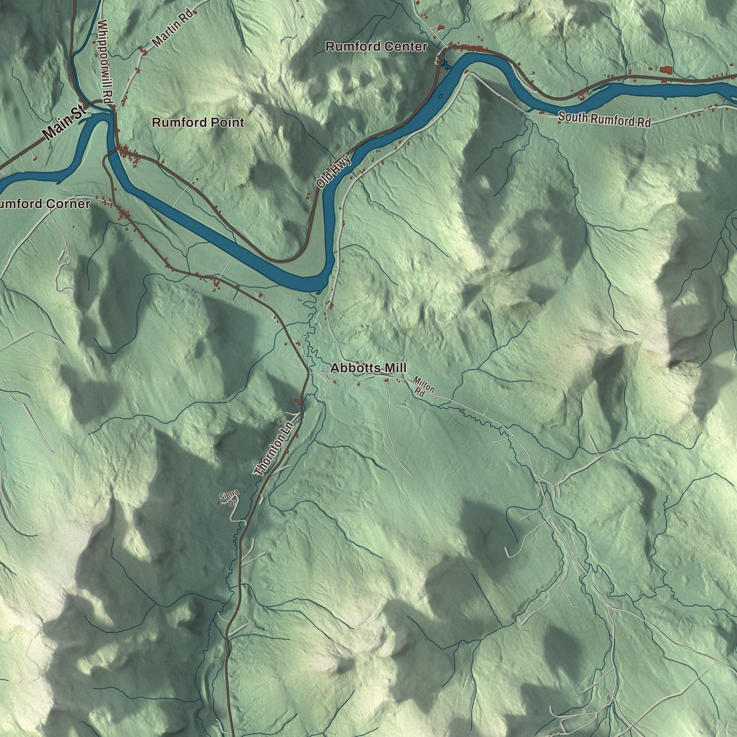 Street and neighborhood detail from the Rumford, Maine map