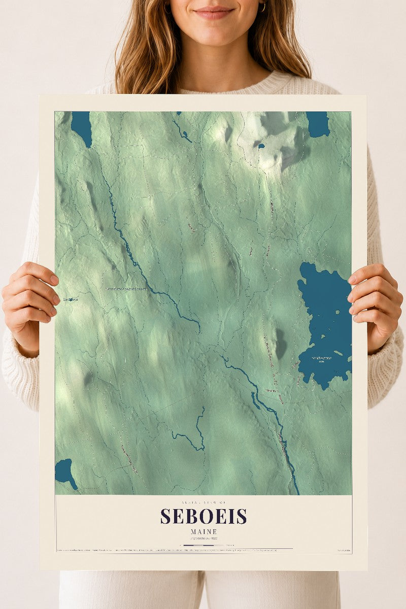 Seboeis, Maine map print - 18 x 24 archival matte print