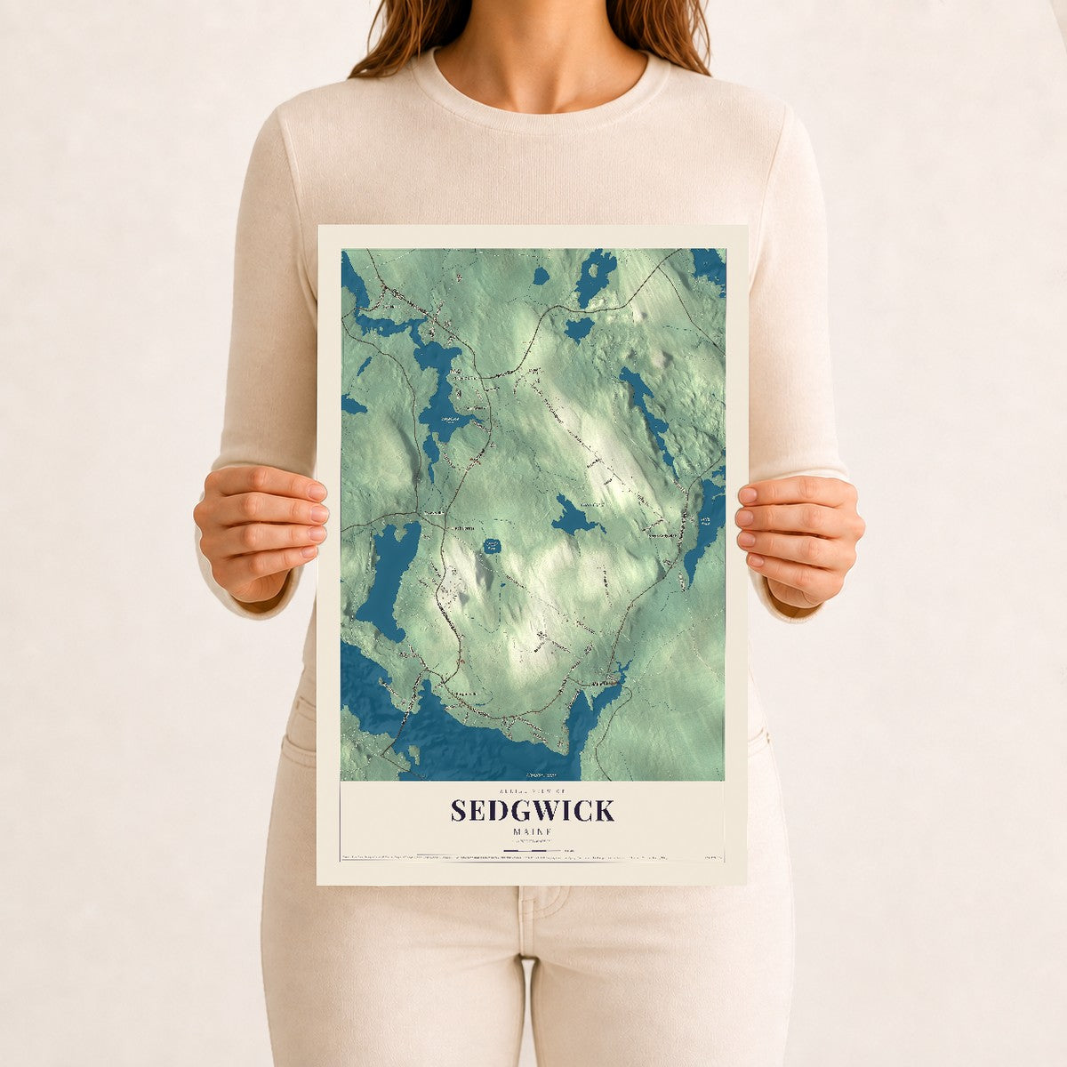 Sedgwick, Maine map print - 12 x 18 archival matte print