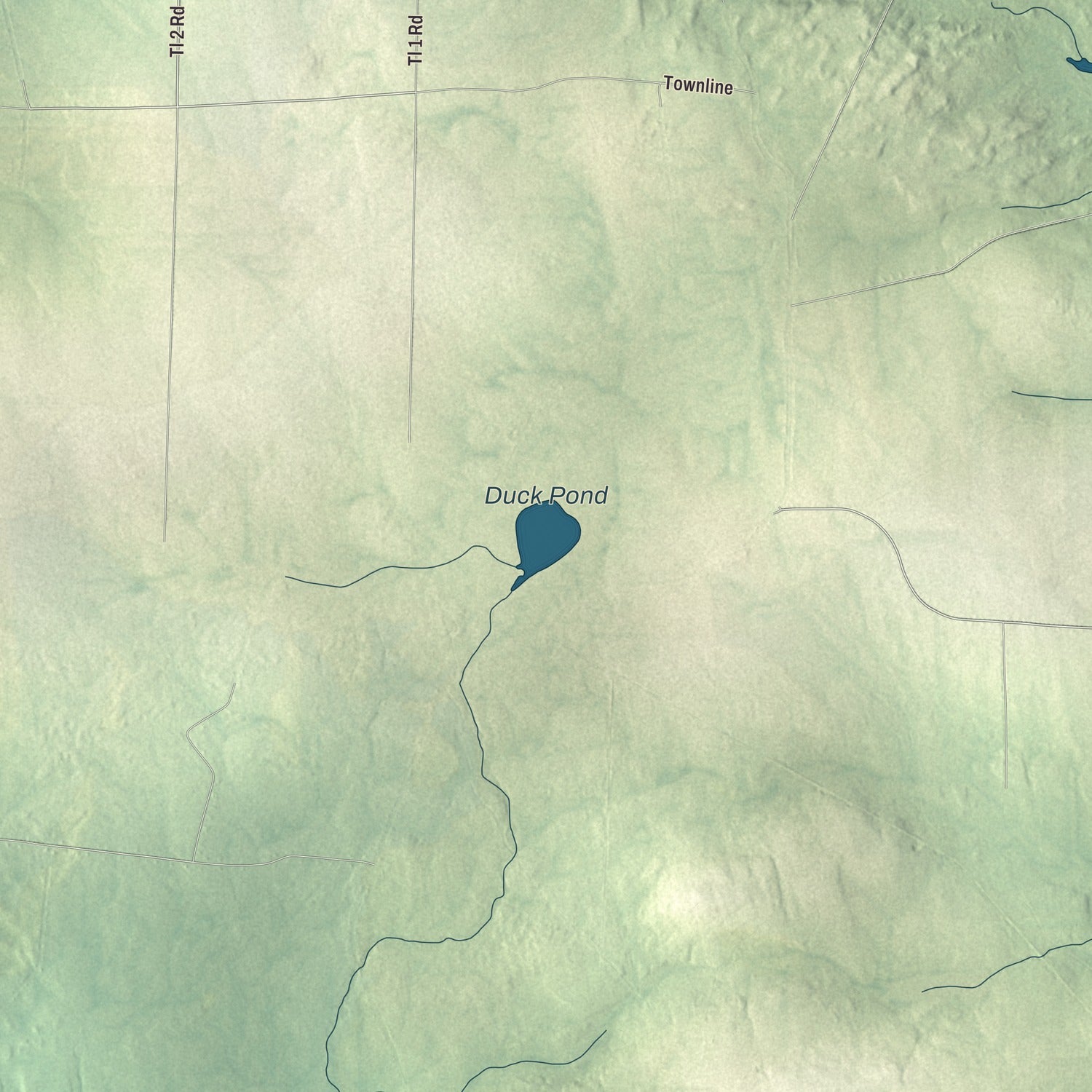 Terrain and local geography detail from the Smyrna, Maine map