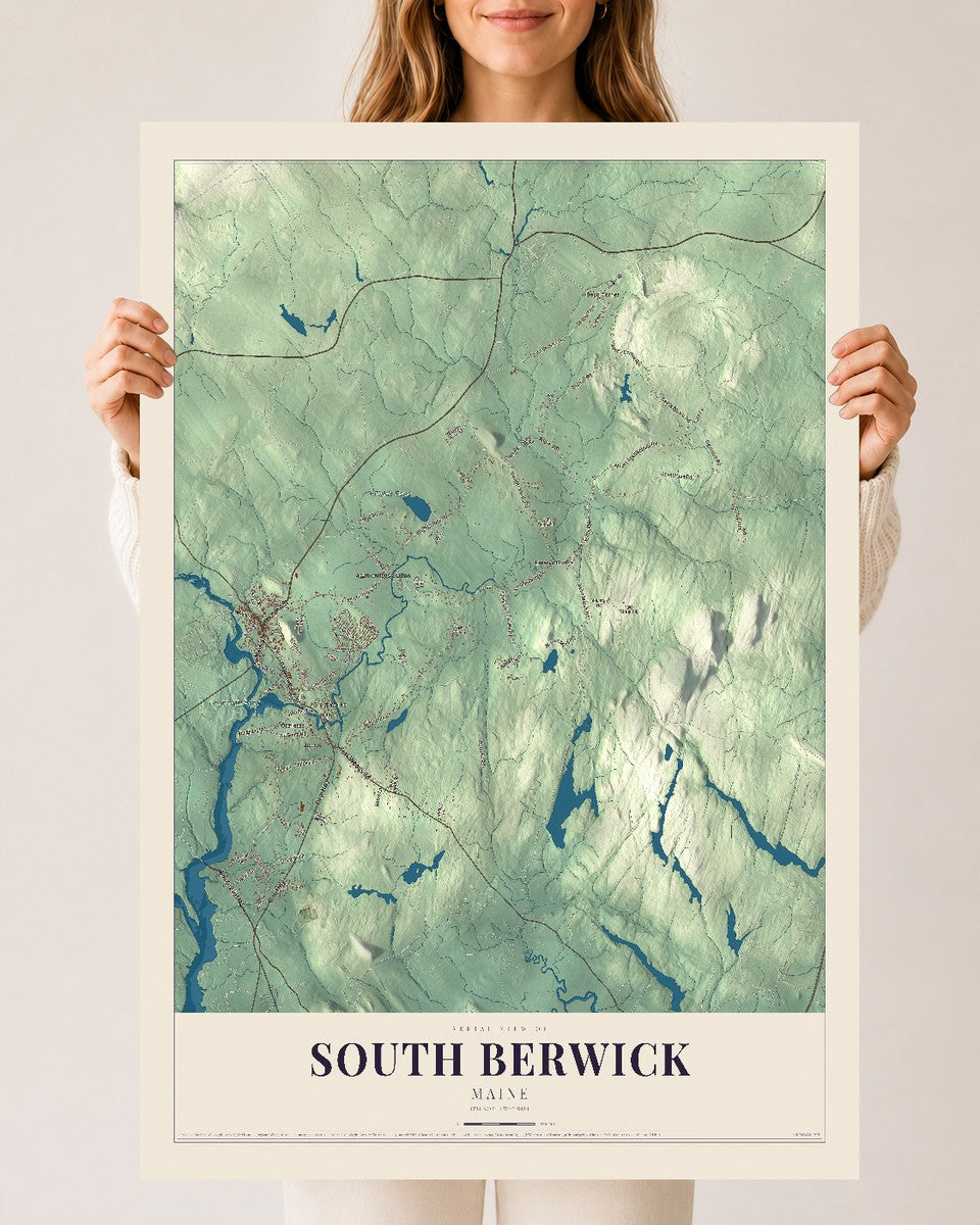 South Berwick, Maine map print - 24 x 36 archival matte print